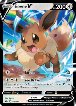 Pokémon TCG : Eevee V #108 Pokemon Crown Zenith