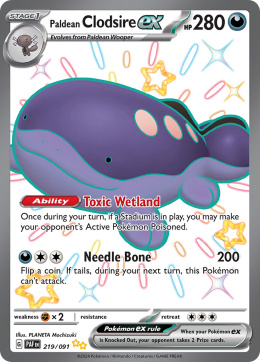 Pokémon TCG : Paldean Clodsire Ex #219 Pokemon Paldean Fates