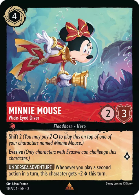 Disney Lorcana - Rise Of The Floodborn - [FOIL] Minnie Mouse - Wide-Eyed Diver