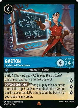 Disney Lorcana - Rise of the Floodborn - [FOIL] Gaston - Intellectual Powerhouse