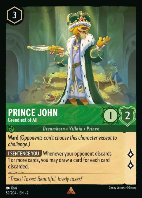 Disney Lorcana - Rise of the Floodborn - Prince John - Greediest of All