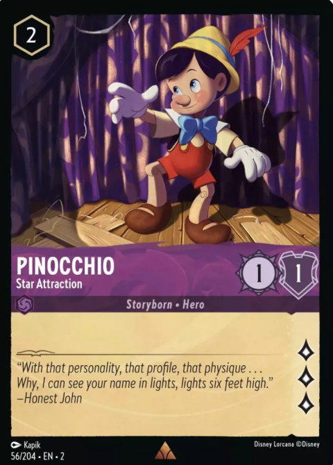 Disney Lorcana - Rise of the Floodborn - Pinocchio - Star Attraction