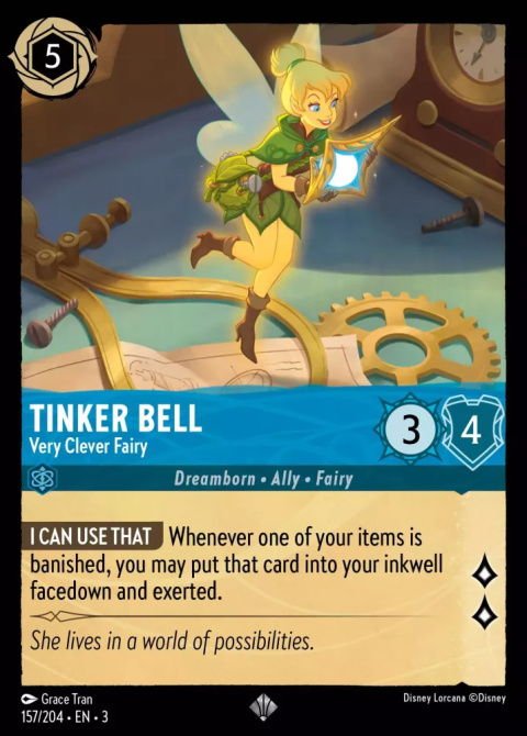 Disney Lorcana - into-the-inklands - Tinker Bell - Very Clever Fairy