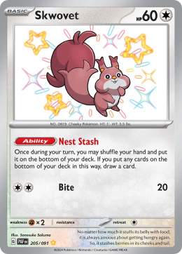 Pokémon TCG : Skwovet #205 Pokemon Paldean Fates