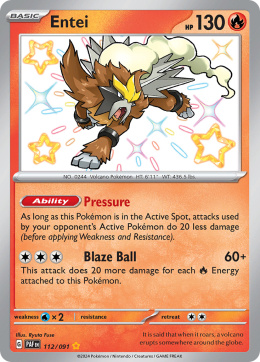 Pokémon TCG : Entei #112 Pokemon Paldean Fates