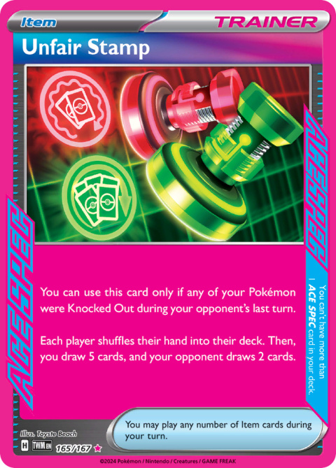 Pokémon TCG : Unfair Stamp #165 Pokemon Twilight Masquerade