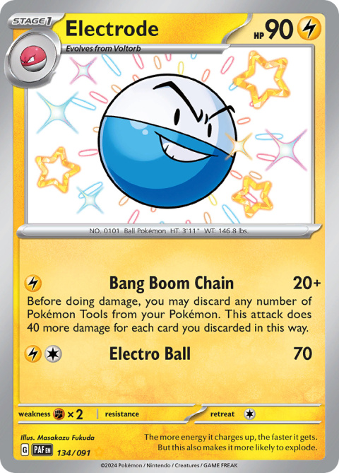 Pokémon TCG : Electrode #134 Pokemon Paldean Fates