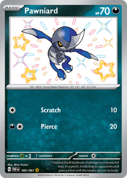 Pokémon TCG : Pawniard #185 Pokemon Paldean Fates