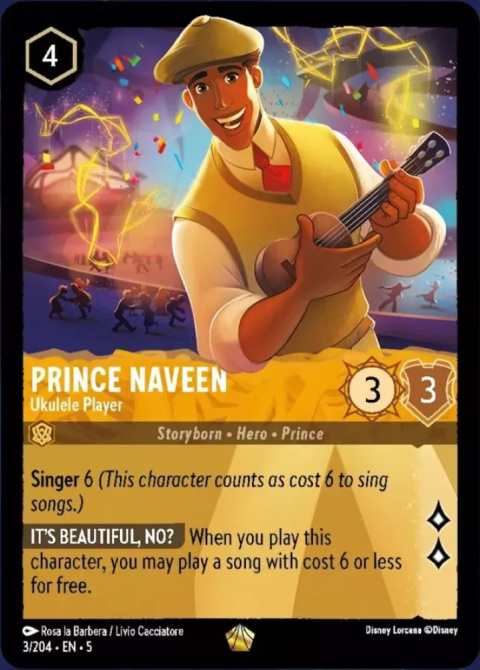 Disney Lorcana - Shimmering Skies - Prince Naveen - Ukulele Player