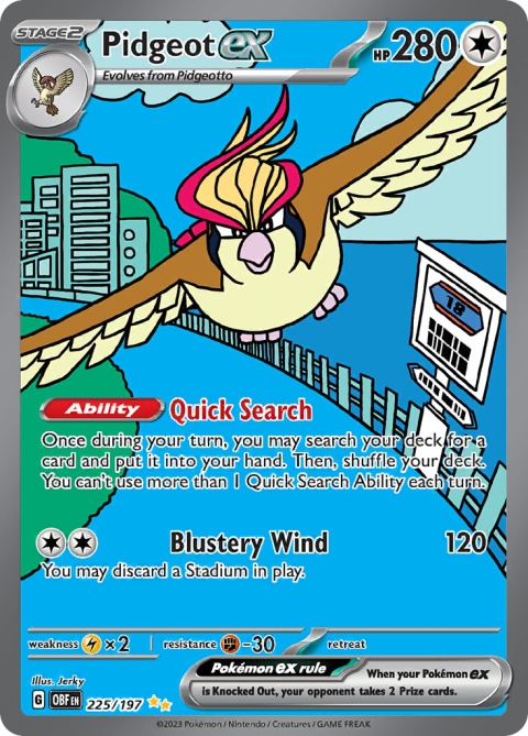 Pokémon TCG Pidgeot ex #225 Pokemon Obsidian Flames Pokémon TCG Pidgeot ex #225 Pokemon Obsidian Flames