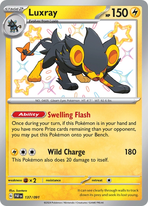 Pokémon TCG : Luxray #137 Pokemon Paldean Fates