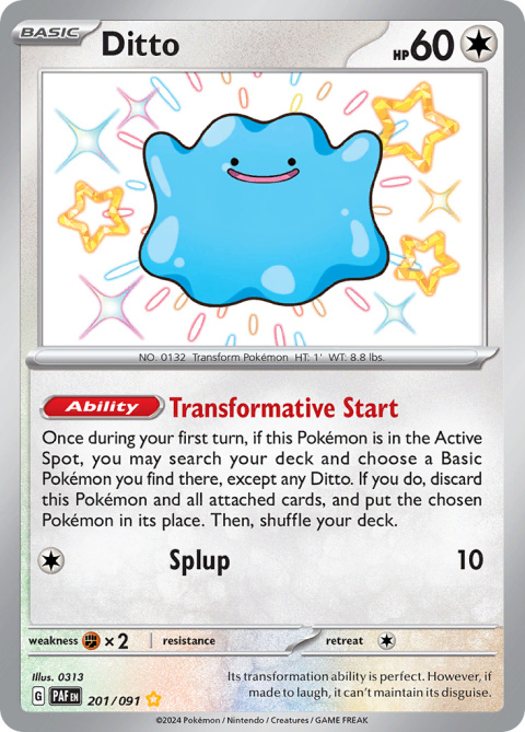 Pokémon TCG : Ditto #201 Pokemon Paldean Fates