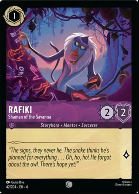 Disney Lorcana - Azurite Sea - FOIL Rafiki - Shaman of the Savanna