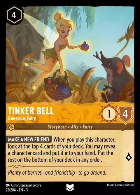 Disney Lorcana - Rise of the Floodborn - FOIL Tinker Bell - Generous Fairy