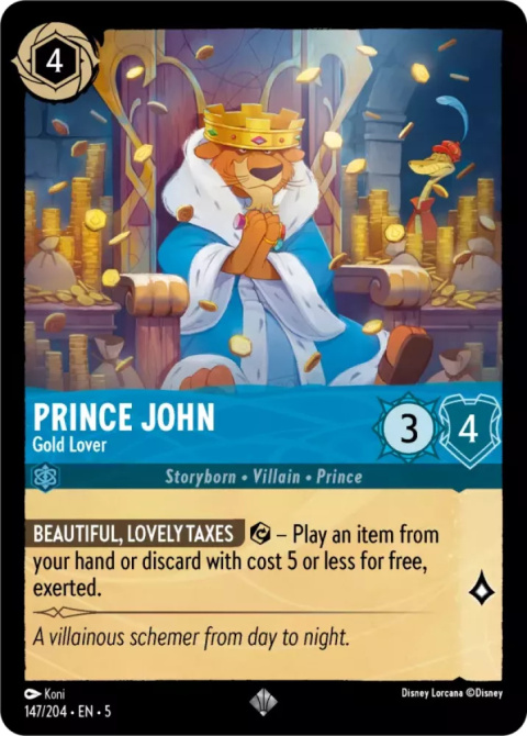 Disney Lorcana - Shimmering Skies - Prince John - Gold Lover