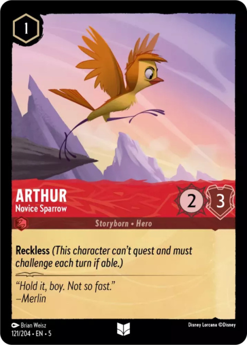 Disney Lorcana - Shimmering Skies - FOIL Arthur - Novice Sparrow