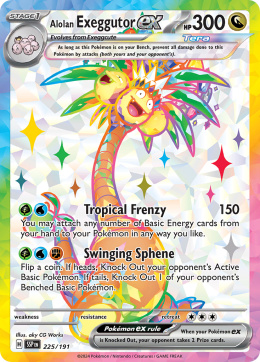 Pokémon TCG : Alolan Exeggutor ex #225 Pokemon Surging Sparks