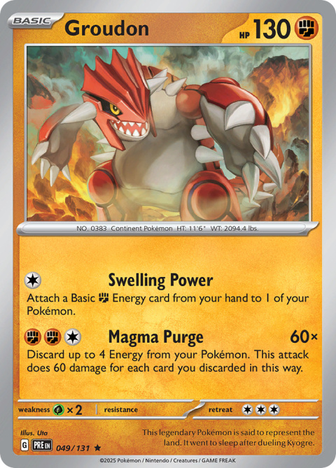 Pokémon TCG: Groudon #049 MASTERBALL Pokemon Prismatic Evolutions Pokémon TCG: Groudon #049 MASTERBALL Pokemon Prismatic Evolutions