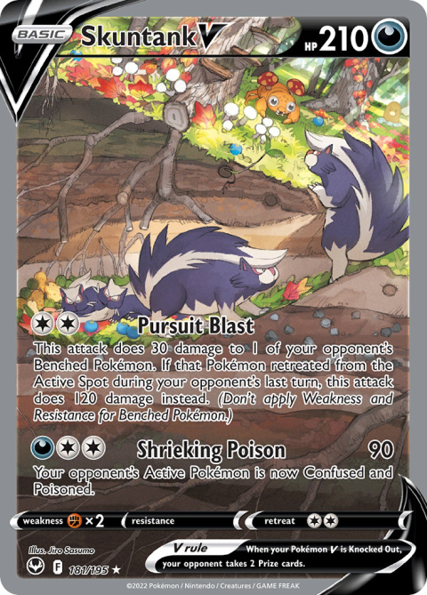 Pokémon TCG :Skuntank V #181 Pokemon Silver Tempest