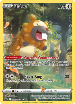 Pokémon TCG : Bidoof #GG29 Pokemon Crown Zenith