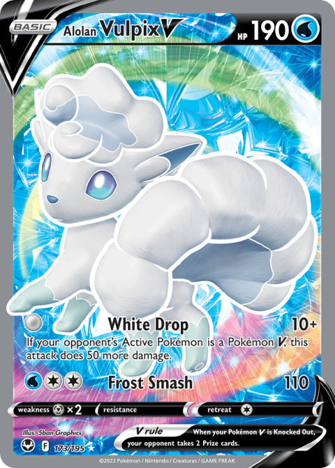 Pokémon TCG : Alolan Vulpix V #173 Pokemon Silver Tempest