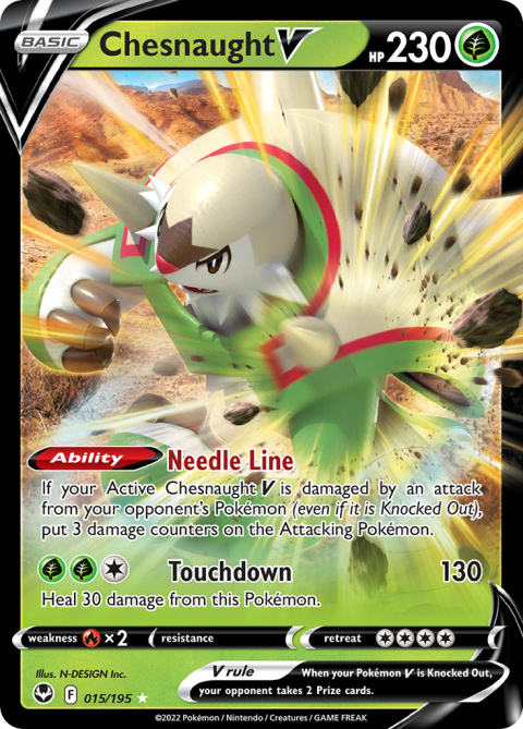 Pokémon TCG: Chesnaught V#015 Pokemon Silver Tempest