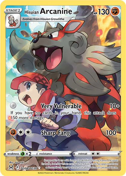 Pokémon TCG: Hisuian Arcanine#TG08 Pokemon Lost Origin