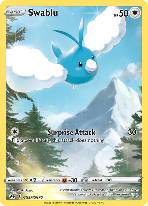 Pokémon TCG : Swablu #GG27 Pokemon Crown Zenith