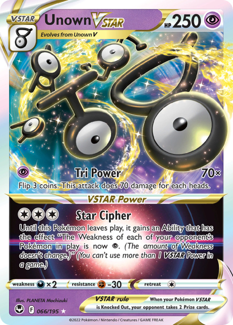 Pokémon TCG : Unown VSTAR #066 Pokemon Silver Tempest