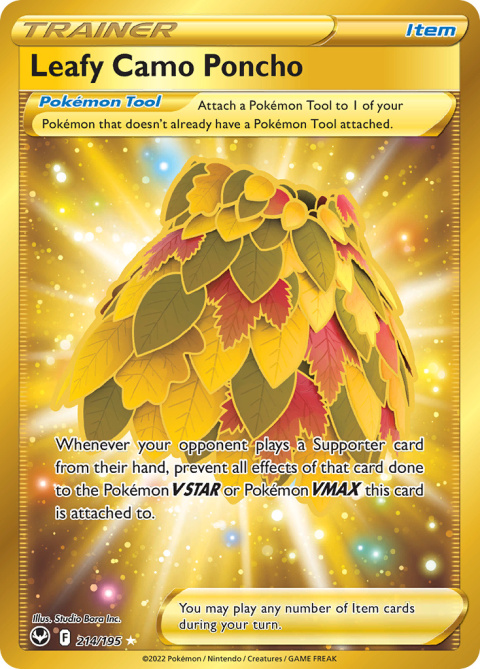 Pokémon TCG: Leafy Camo Poncho #214 Pokemon Silver Tempest