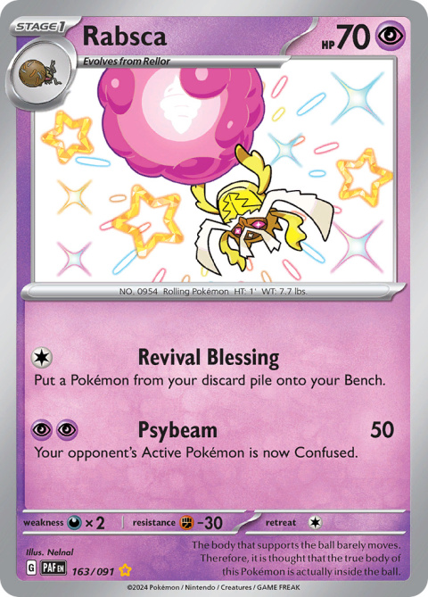 Pokémon TCG : Rabsca #163 Pokemon Paldean Fates