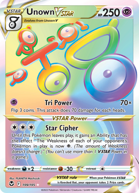 Pokémon TCG: Unown VSTAR #199 Pokemon Silver Tempest