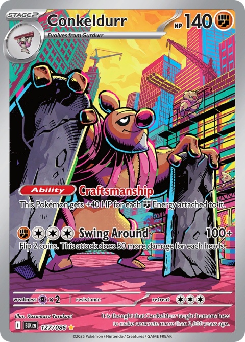 Pokémon TCG: Conkeldurr # 127 Pokemon Black Bolt Pokémon TCG: Conkeldurr # 127 Pokemon Black Bolt