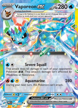 Pokémon TCG: Vaporeon ex #023 Pokemon Prismatic Evolutions