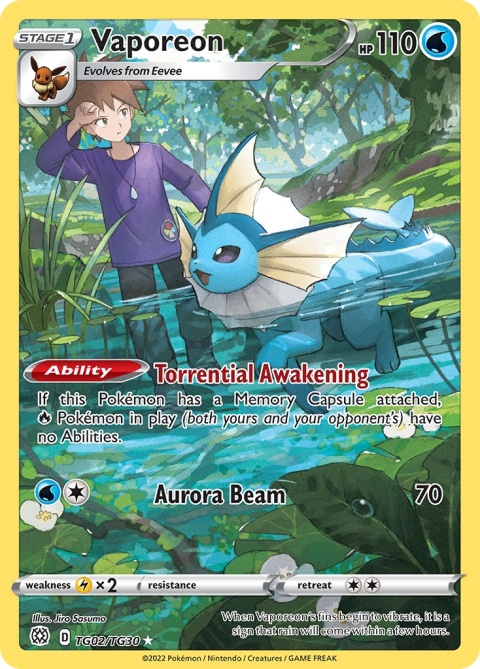 Pokémon TCG: Vaporeon#Tg02 Pokemon Brilliant Stars Pokémon TCG: Vaporeon#Tg02 Pokemon Brilliant Stars