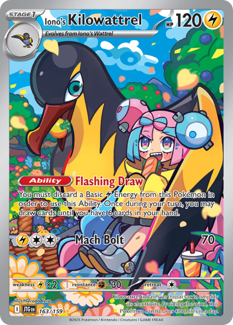 Pokémon TCG: Iono's Kilowattrel #163 Pokemon Journey Together Pokémon TCG: Iono's Kilowattrel #163 Pokemon Journey Together