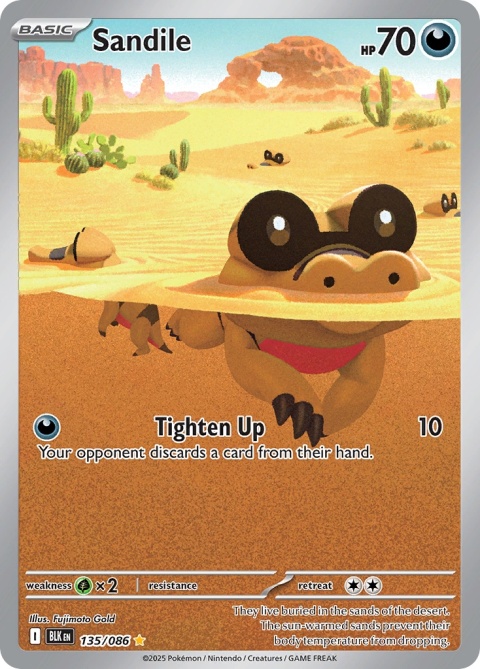 Pokémon TCG: Sandile # 135 Pokemon Black Bolt