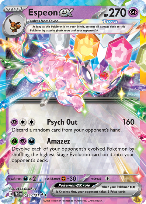 Pokémon TCG: Espeon ex #034 Pokemon Prismatic Evolutions Pokémon TCG: Espeon ex #034 Pokemon Prismatic Evolutions