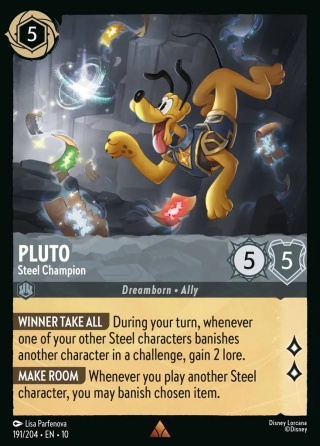 Disney Lorcana - Whispers in the Well - FOIL Pluto - Steel Champion
