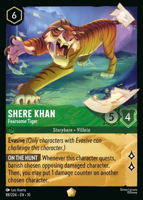 Disney Lorcana - Whispers in the Well -Shere Khan - Fearsome Tiger