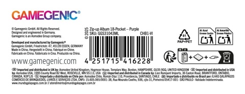 Gamegenic: Zip-Up Album 18-Pocket - Blue