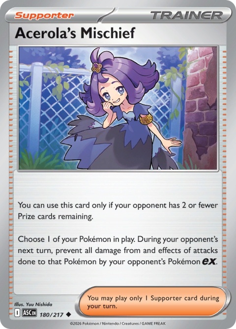 Pokémon TCG: Acerola's Mischief #180 Pokemon Ascended Heroes