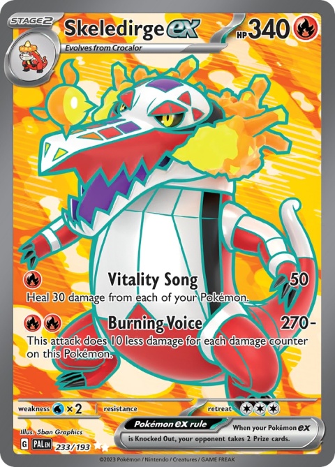 Pokémon TCG : Skeledirge ex #233 Pokemon Paldea Evolved Pokémon TCG : Skeledirge ex #233 Pokemon Paldea Evolved