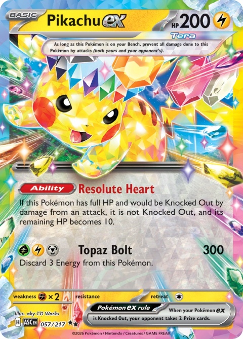 Pokémon TCG: Pikachu ex# 057 Pokemon Ascended Heroes