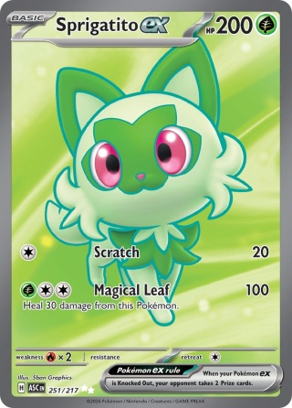 Pokémon TCG: Sprigatito ex# 251 Pokemon Ascended Heroes