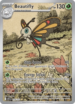 Pokémon TCG: Beautifly # 219 Pokemon Ascended Heroes