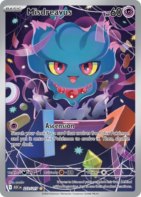 Pokémon TCG: Misdreavus# 233 Pokemon Ascended Heroes