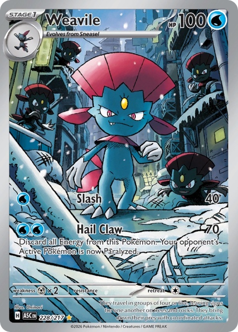 Pokémon TCG: Weavile# 228 Pokemon Ascended Heroes