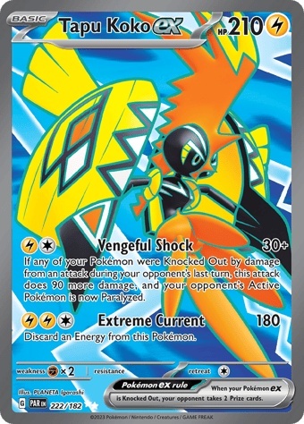Pokémon TCG : Tapu Koko ex #222 Pokemon Paradox RIift