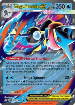 Pokémon TCG :Mega Greninja EX#022 Pokemon Chaos Rising